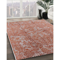 Mid-Century Modern Silver Pink Oriental Rug, urb1463