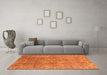 Machine Washable Oriental Orange Industrial Area Rugs in a Living Room, wshurb1463org