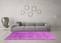 Machine Washable Oriental Purple Industrial Rug, wshurb1463pur