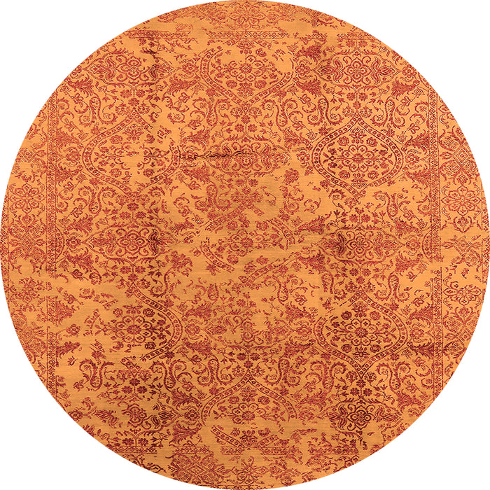 Round Oriental Orange Industrial Rug, urb1463org