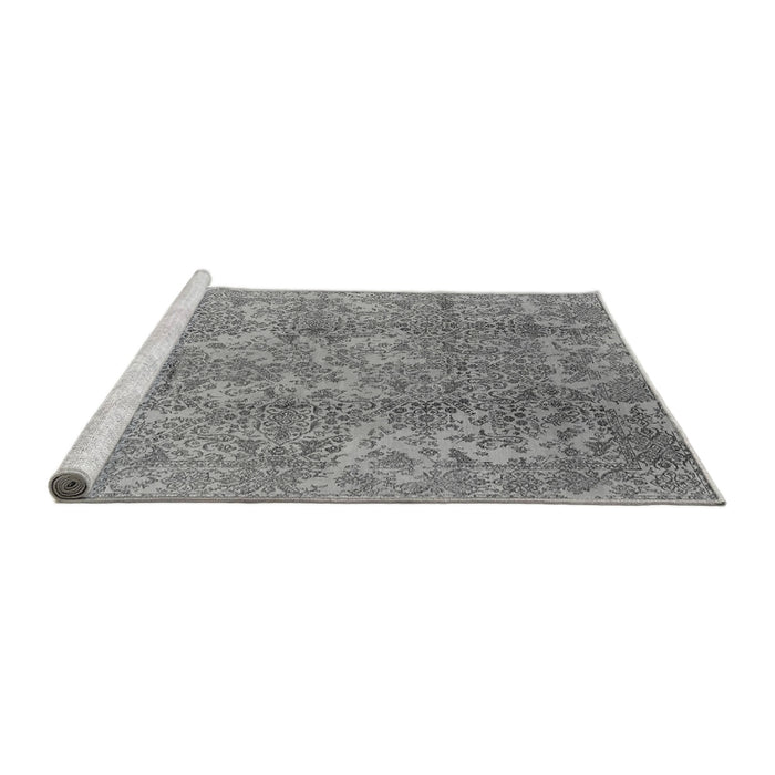 Sideview of Machine Washable Oriental Gray Industrial Rug, wshurb1463gry