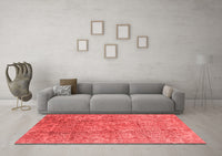 Machine Washable Oriental Red Industrial Rug, wshurb1463red