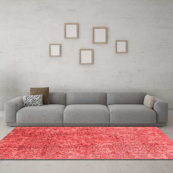 Industrial Red Washable Rugs