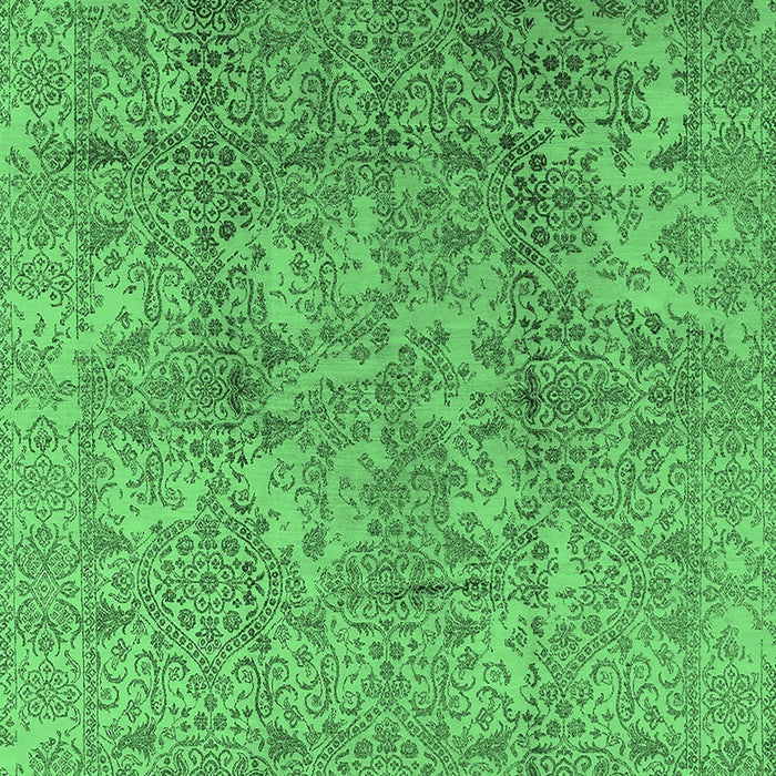 Machine Washable Oriental Emerald Green Industrial Area Rugs, wshurb1463emgrn