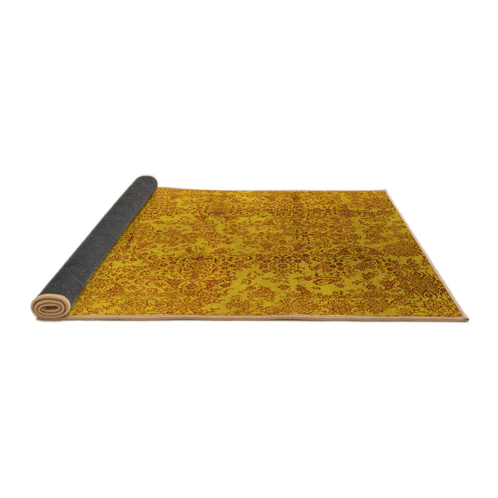 Sideview of Oriental Yellow Industrial Rug, urb1463yw