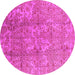 Round Oriental Pink Industrial Rug, urb1463pnk