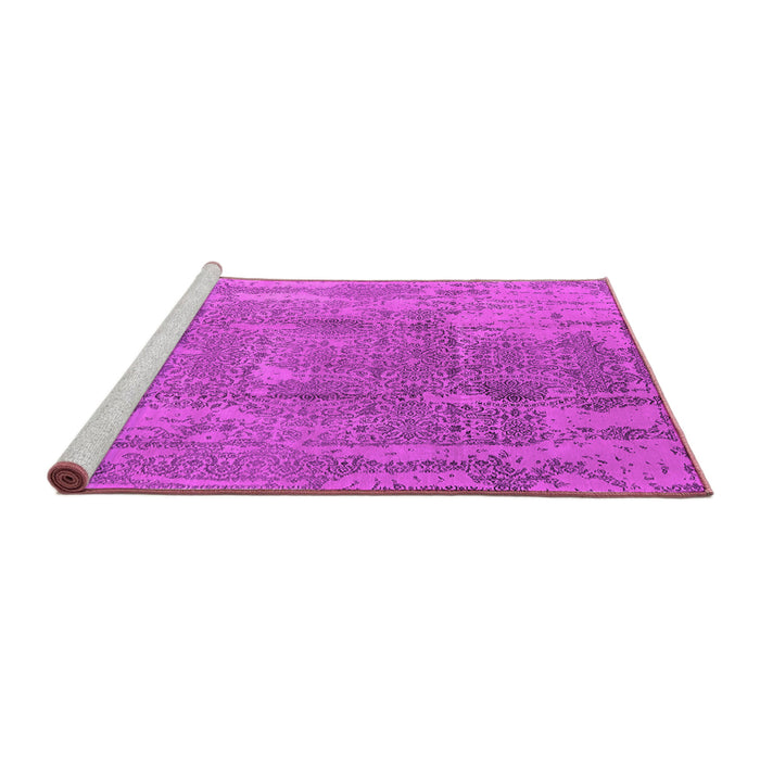 Sideview of Machine Washable Oriental Pink Industrial Rug, wshurb1464pnk