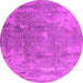 Round Oriental Pink Industrial Rug, urb1464pnk