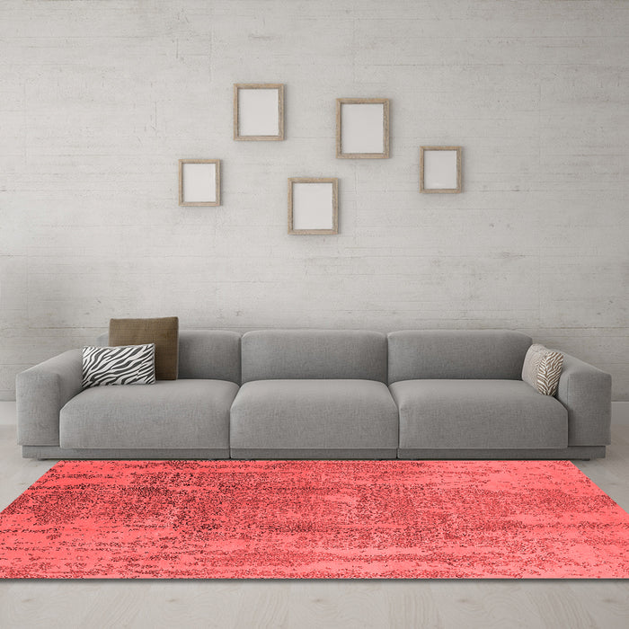 Industrial Red Washable Rugs
