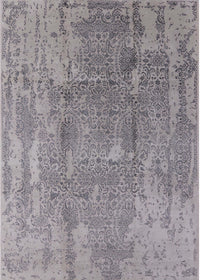 Machine Washable Industrial Modern Silver Pink Rug, wshurb1464