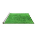 Sideview of Machine Washable Oriental Green Industrial Area Rugs, wshurb1464grn