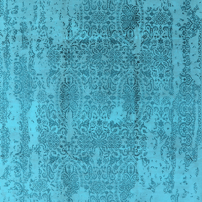 Machine Washable Oriental Light Blue Industrial Rug, wshurb1464lblu