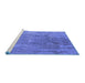 Sideview of Machine Washable Oriental Blue Industrial Rug, wshurb1464blu