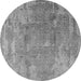 Round Oriental Gray Industrial Rug, urb1464gry