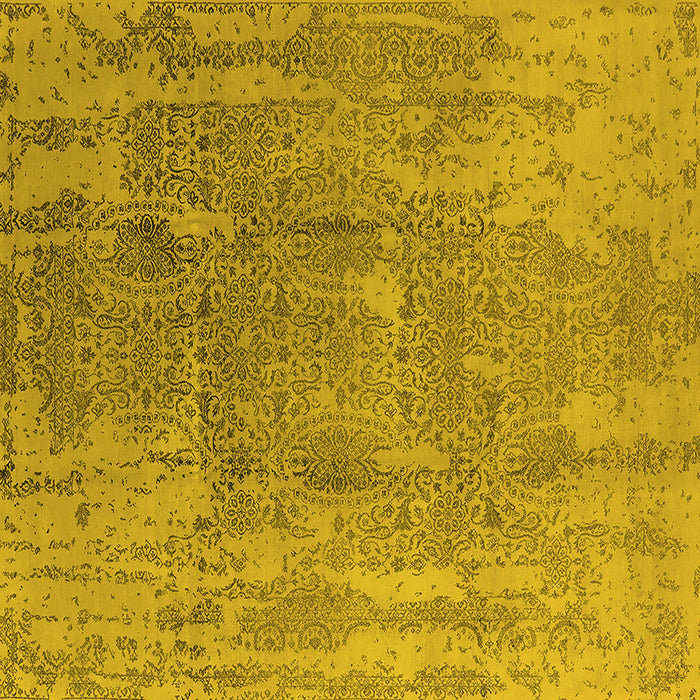 Square Oriental Yellow Industrial Rug, urb1464yw