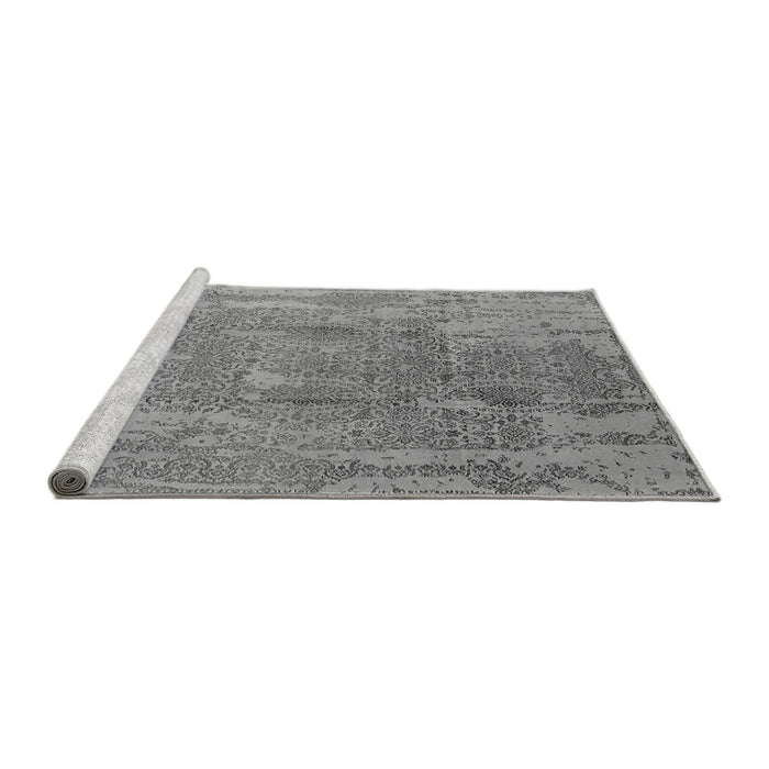 Sideview of Machine Washable Oriental Gray Industrial Rug, wshurb1464gry