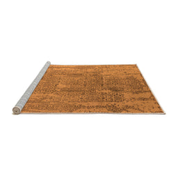 Sideview of Machine Washable Oriental Orange Industrial Area Rugs, wshurb1464org