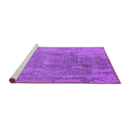 Sideview of Machine Washable Oriental Purple Industrial Area Rugs, wshurb1464pur