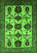 Machine Washable Oriental Green Industrial Area Rugs, wshurb1465grn