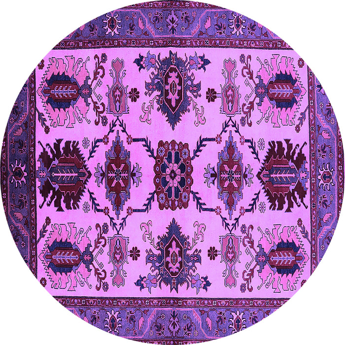 Round Machine Washable Oriental Purple Industrial Area Rugs, wshurb1465pur