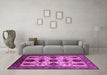 Machine Washable Oriental Pink Industrial Rug in a Living Room, wshurb1465pnk