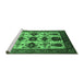 Sideview of Machine Washable Oriental Emerald Green Industrial Area Rugs, wshurb1465emgrn