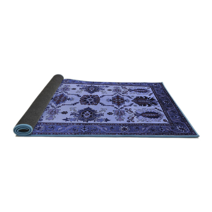 Sideview of Oriental Blue Industrial Rug, urb1465blu