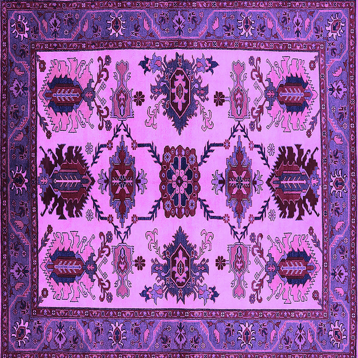 Square Machine Washable Oriental Purple Industrial Area Rugs, wshurb1465pur