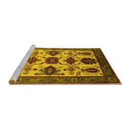 Sideview of Machine Washable Oriental Yellow Industrial Rug, wshurb1465yw