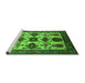 Sideview of Machine Washable Oriental Green Industrial Area Rugs, wshurb1465grn