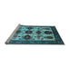 Sideview of Machine Washable Oriental Light Blue Industrial Rug, wshurb1465lblu