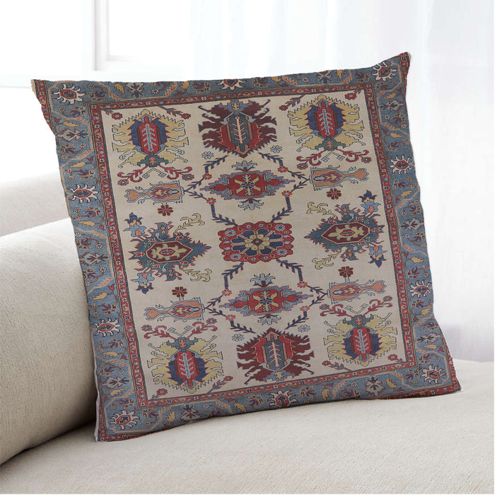 Lifestyle Image of Mid-Century Modern Urban Square Light French Beige Brown Throw Pillow, 18 inch by 18 inch, pwurb1465