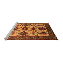 Sideview of Machine Washable Oriental Orange Industrial Area Rugs, wshurb1465org