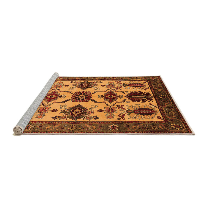 Sideview of Machine Washable Oriental Orange Industrial Area Rugs, wshurb1465org