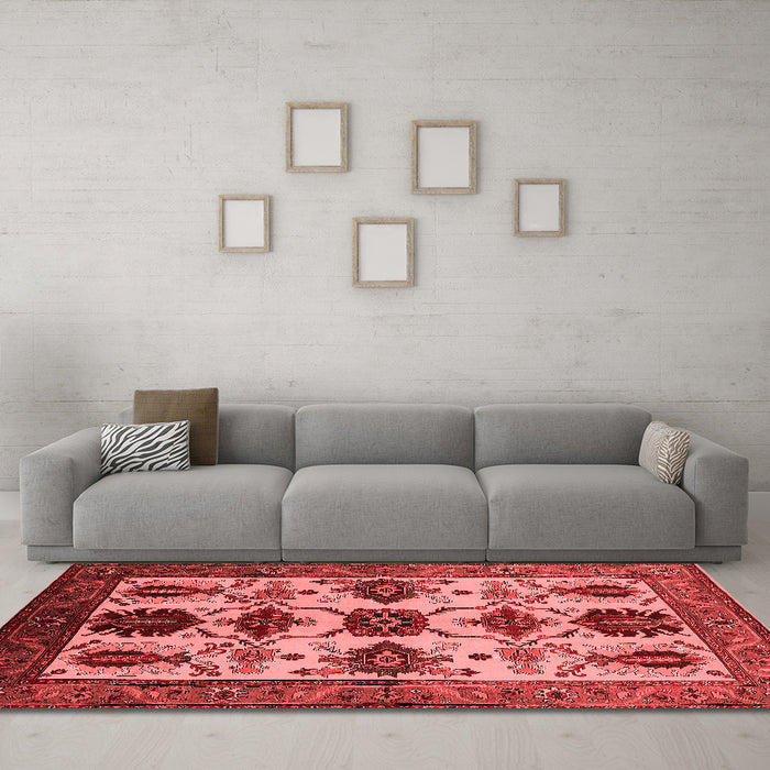 Industrial Red Washable Rugs