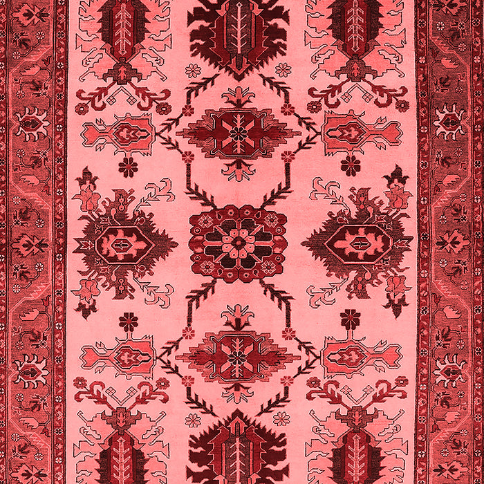 Machine Washable Oriental Red Industrial Rug, wshurb1465red