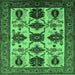 Square Machine Washable Oriental Emerald Green Industrial Area Rugs, wshurb1465emgrn