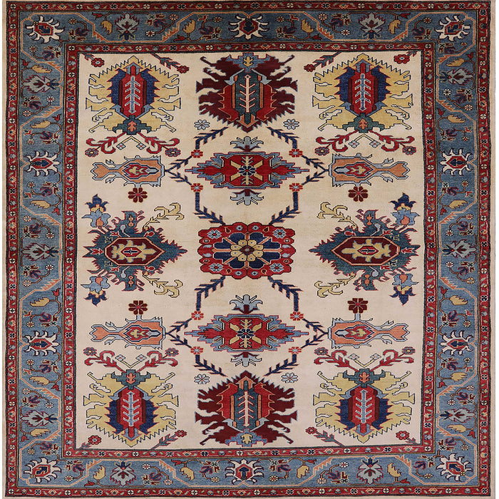 Square Mid-Century Modern Light French Beige Brown Oriental Rug, urb1465