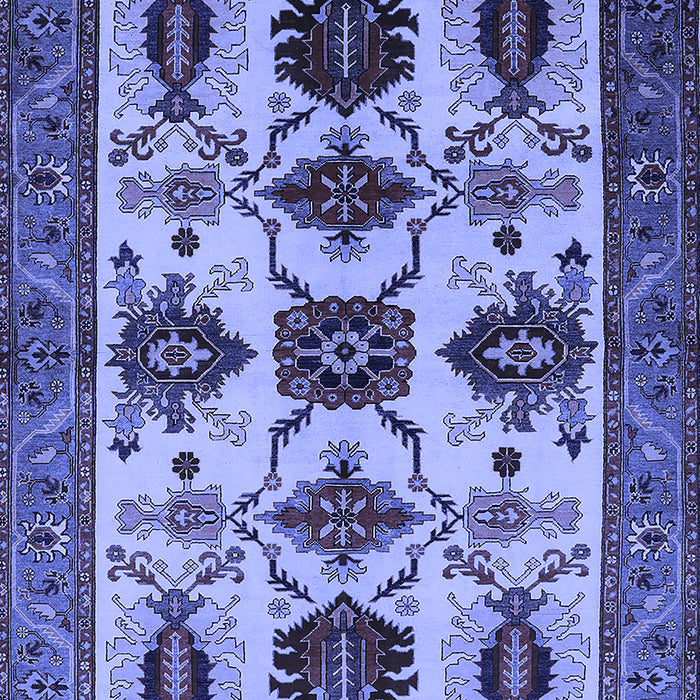 Machine Washable Oriental Blue Industrial Rug, wshurb1465blu