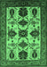 Machine Washable Oriental Emerald Green Industrial Area Rugs, wshurb1465emgrn