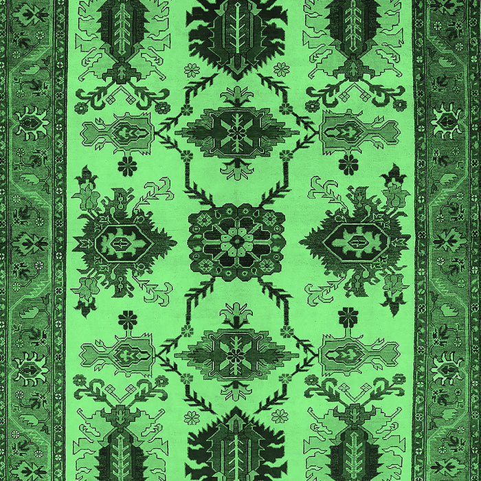 Machine Washable Oriental Emerald Green Industrial Area Rugs, wshurb1465emgrn