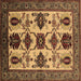 Square Oriental Brown Industrial Rug, urb1465brn