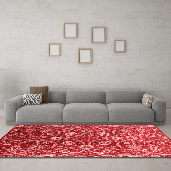 Industrial Red Washable Rugs