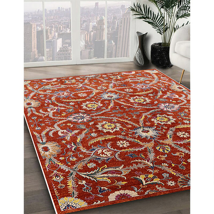Machine Washable Industrial Modern Light Copper Gold Rug in a Family Room, wshurb1466