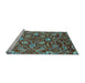 Sideview of Machine Washable Oriental Light Blue Industrial Rug, wshurb1466lblu