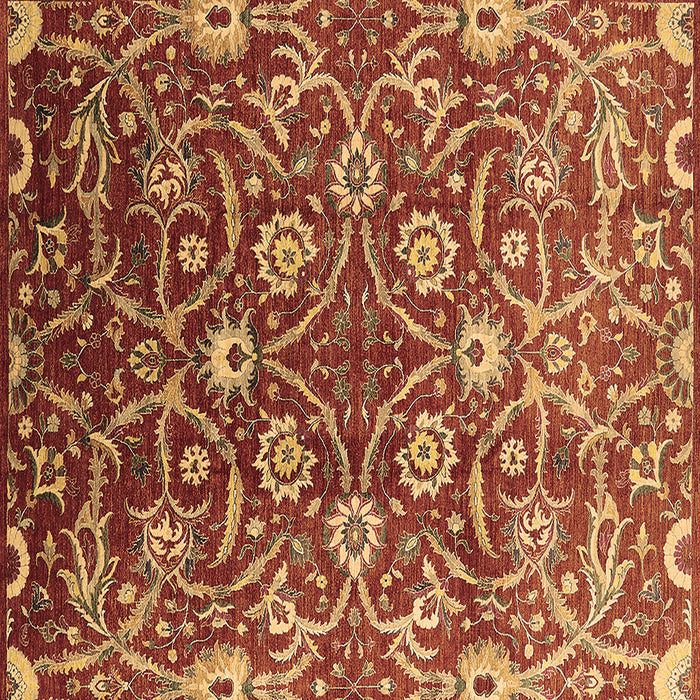 Square Machine Washable Oriental Brown Industrial Rug, wshurb1466brn