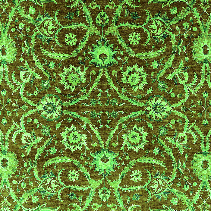 Machine Washable Oriental Green Industrial Area Rugs, wshurb1466grn