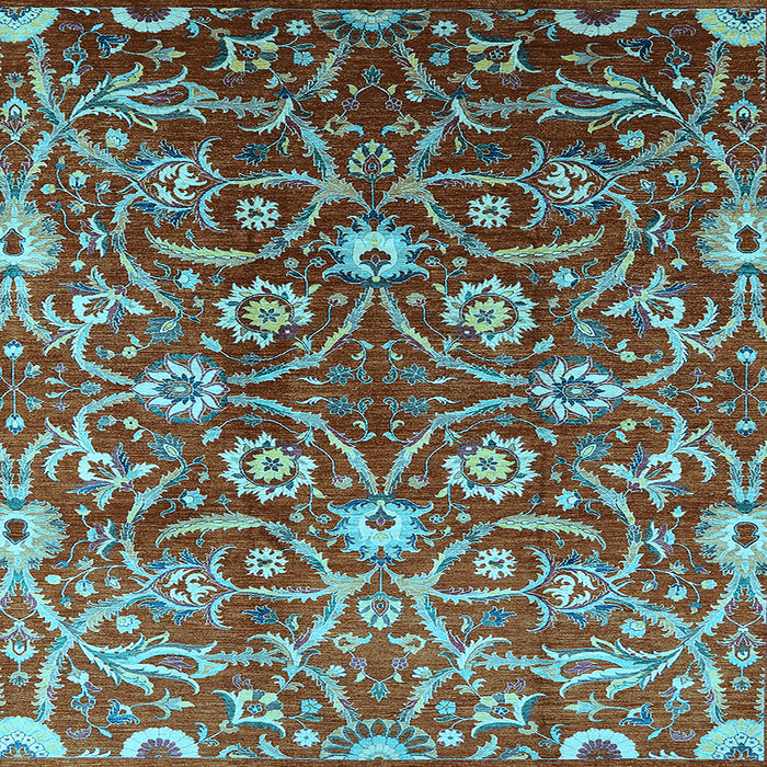 Square Oriental Light Blue Industrial Rug, urb1466lblu