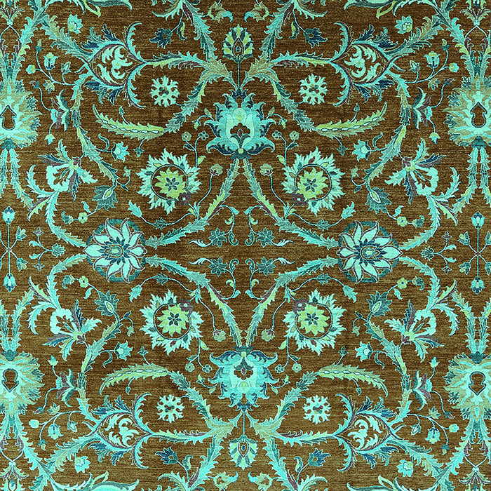 Machine Washable Oriental Turquoise Industrial Area Rugs, wshurb1466turq