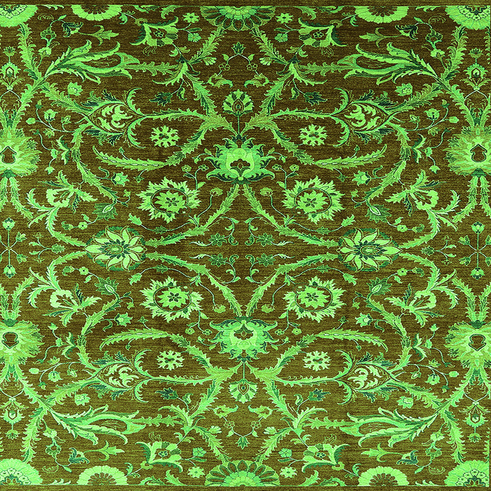 Square Oriental Green Industrial Rug, urb1466grn